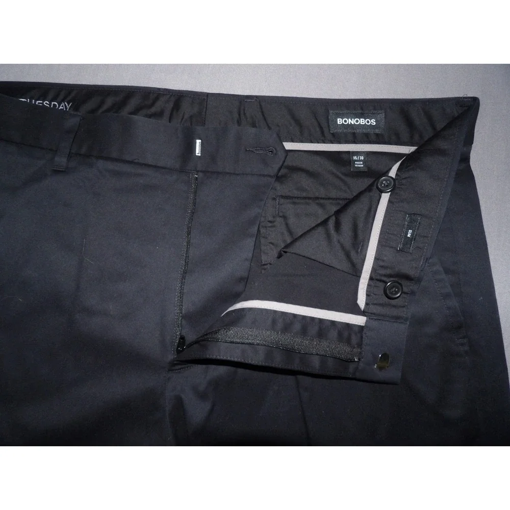 BONOBOS Black TUESDAY Slim Fit Cotton Stretch Chino Pants Men's 35 X 30